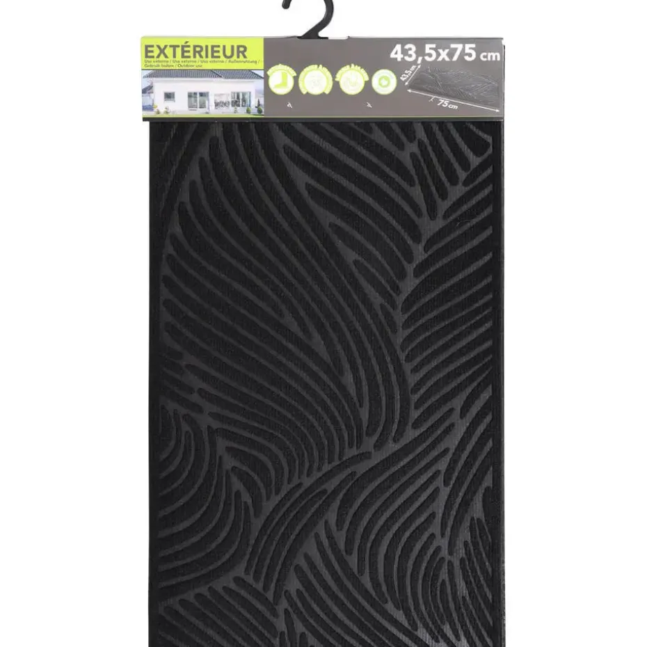 Luance Deurmat Vague - zwart - rubber - rechthoek - 75 x 44 cm