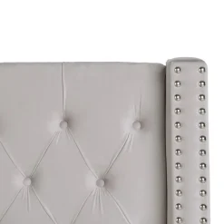 LUBBON - Bed met opbergruimte - Lichtgrijs - 140 x 200 cm - Fluweel