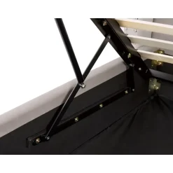 LUBBON - Bed met opbergruimte - Lichtgrijs - 140 x 200 cm - Fluweel