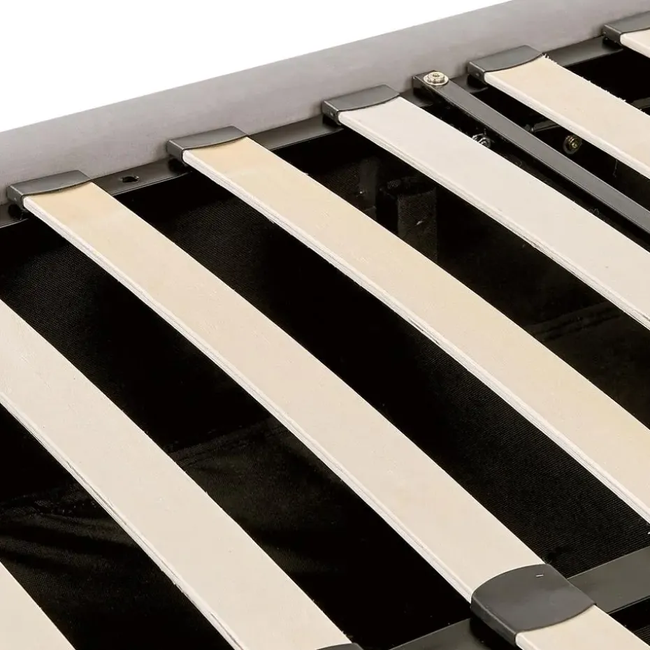 LUBBON - Bed met opbergruimte - Lichtgrijs - 140 x 200 cm - Fluweel