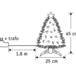 Luca Lighting Mercury Kunstkerstboom - Fibre Optic - H45 x Ø25 cm