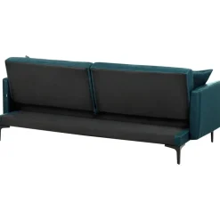 LUCAN - Slaapbank 3-zits - Blauw - Polyester