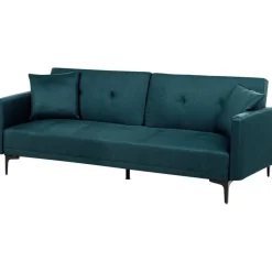 LUCAN - Slaapbank 3-zits - Blauw - Polyester