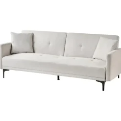 LUCAN - Slaapbank 3-zits - Lichtbeige - Polyester