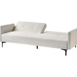 LUCAN - Slaapbank 3-zits - Lichtbeige - Polyester