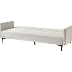 LUCAN - Slaapbank 3-zits - Lichtbeige - Polyester