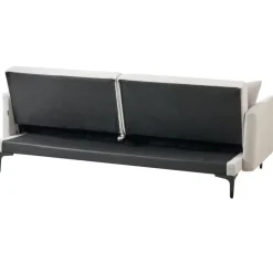 LUCAN - Slaapbank 3-zits - Lichtbeige - Polyester