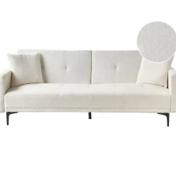 LUCAN - Slaapbank 3-zits - Off-white - Polyester