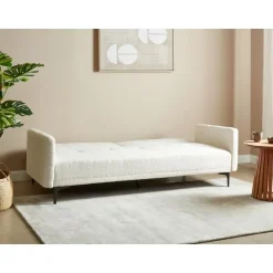 LUCAN - Slaapbank 3-zits - Off-white - Polyester