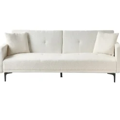 LUCAN - Slaapbank 3-zits - Off-white - Polyester