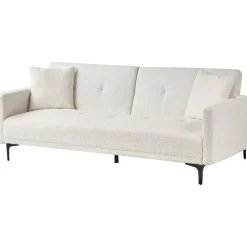 LUCAN - Slaapbank 3-zits - Off-white - Polyester