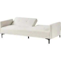 LUCAN - Slaapbank 3-zits - Off-white - Polyester