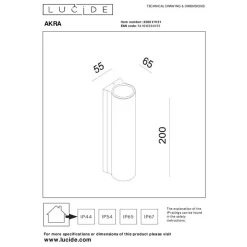 Lucide AKRA Wandlamp - Wit