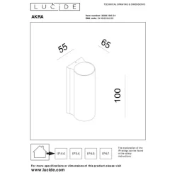 Lucide AKRA Wandlamp - Wit