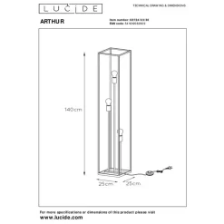 Lucide ARTHUR Vloerlamp - Zwart