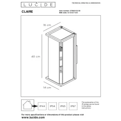 Lucide CLAIRE Wandlamp - Antraciet