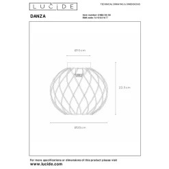 Lucide DANZA Plafonnière - Zwart
