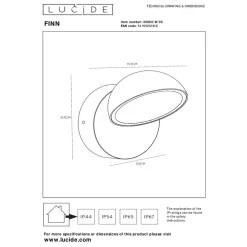 Lucide FINN Wandlamp - Zwart