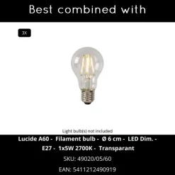 Lucide FIRMIN Hanglamp - Mat Goud / Messing