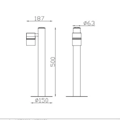 Lucide LED sokkellamp buiten ARNE IP44 - zwart - Ø6,3 cm