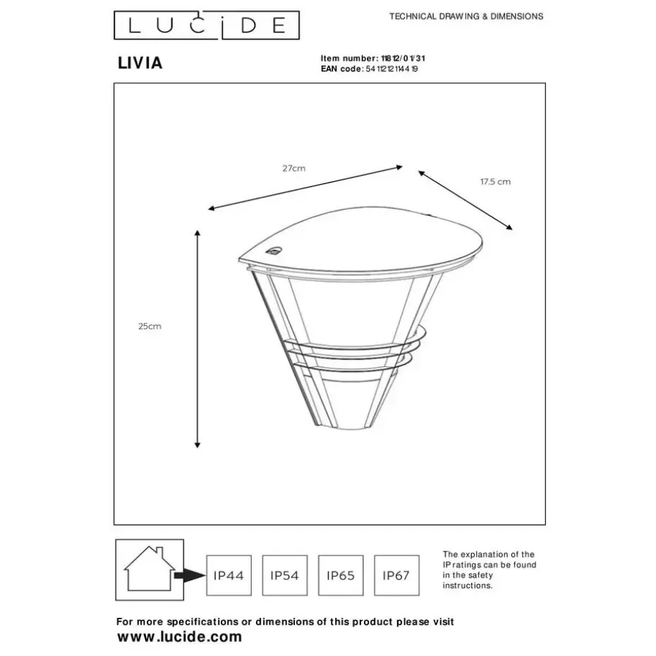 Lucide LIVIA Wandlamp - Wit