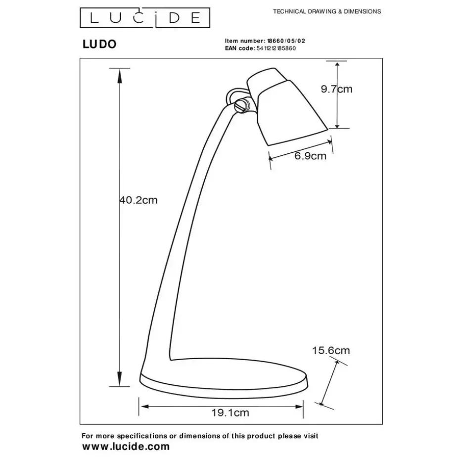 Lucide LUDO Bureaulamp - Mat Goud / Messing