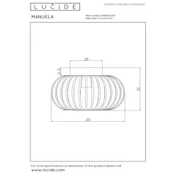 Lucide MANUELA Plafonnière - Zwart