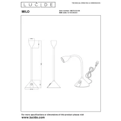 Lucide MILO Bureaulamp - Zwart