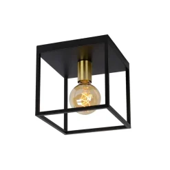 Lucide plafonnière Ruben - zwart - 22x22x22 cm