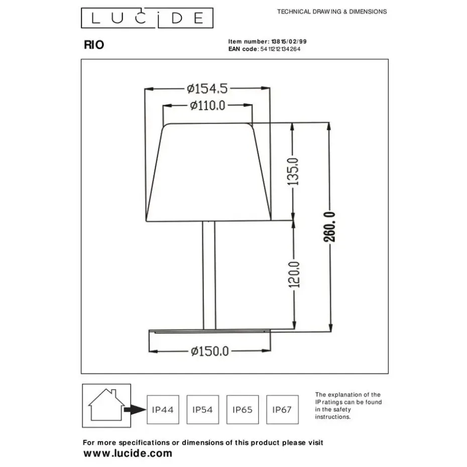 Lucide RIO Tafellamp - Multicolor