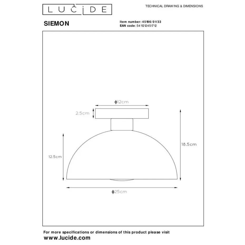 Lucide SIEMON Plafonnière - Groen