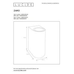 Lucide ZARO Wandspot - Wit