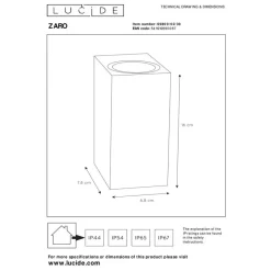 Lucide ZARO Wandspot - Zwart