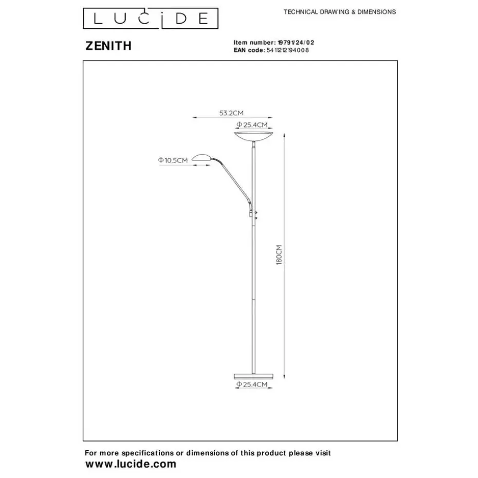 Lucide ZENITH Leeslamp - Mat Goud / Messing