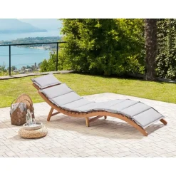 LUINO - Ligstoel - Grijs - Hout