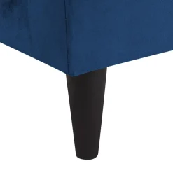 LUIRO - Chaise longue - Blauw - Linkerzijde - Fluweel