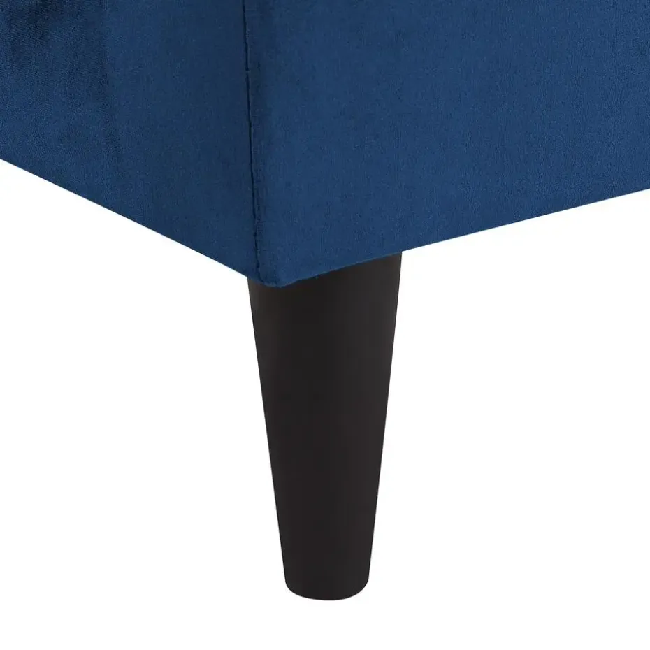 LUIRO - Chaise longue - Blauw - Linkerzijde - Fluweel