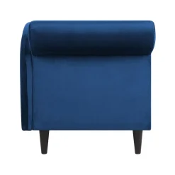 LUIRO - Chaise longue - Blauw - Linkerzijde - Fluweel