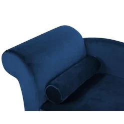LUIRO - Chaise longue - Blauw - Linkerzijde - Fluweel