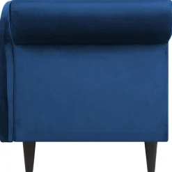 LUIRO - Chaise longue - Blauw - Linkerzijde - Fluweel