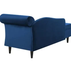 LUIRO - Chaise longue - Blauw - Rechterzijde - Fluweel