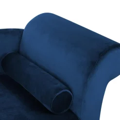 LUIRO - Chaise longue - Blauw - Rechterzijde - Fluweel