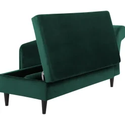 LUIRO - Chaise longue - Groen - Rechterzijde - Fluweel