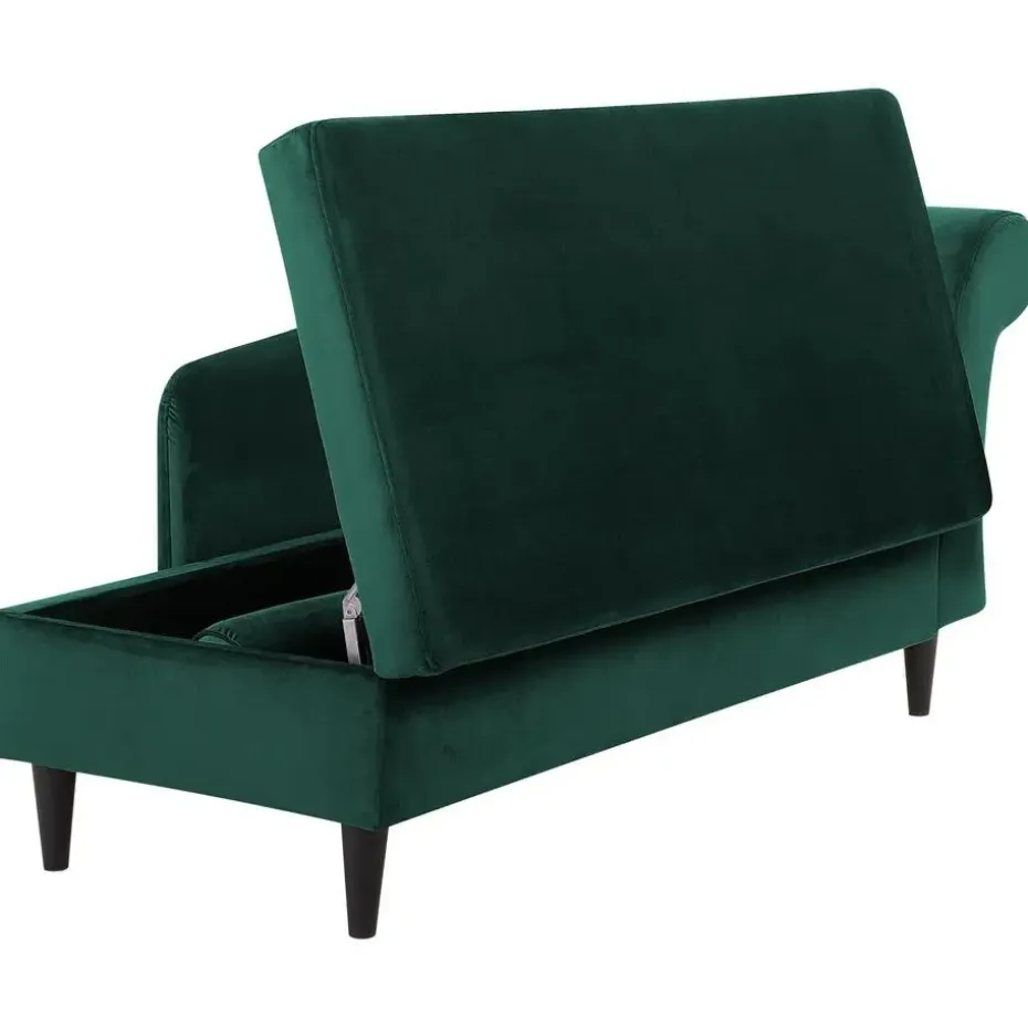 LUIRO - Chaise longue - Groen - Rechterzijde - Fluweel