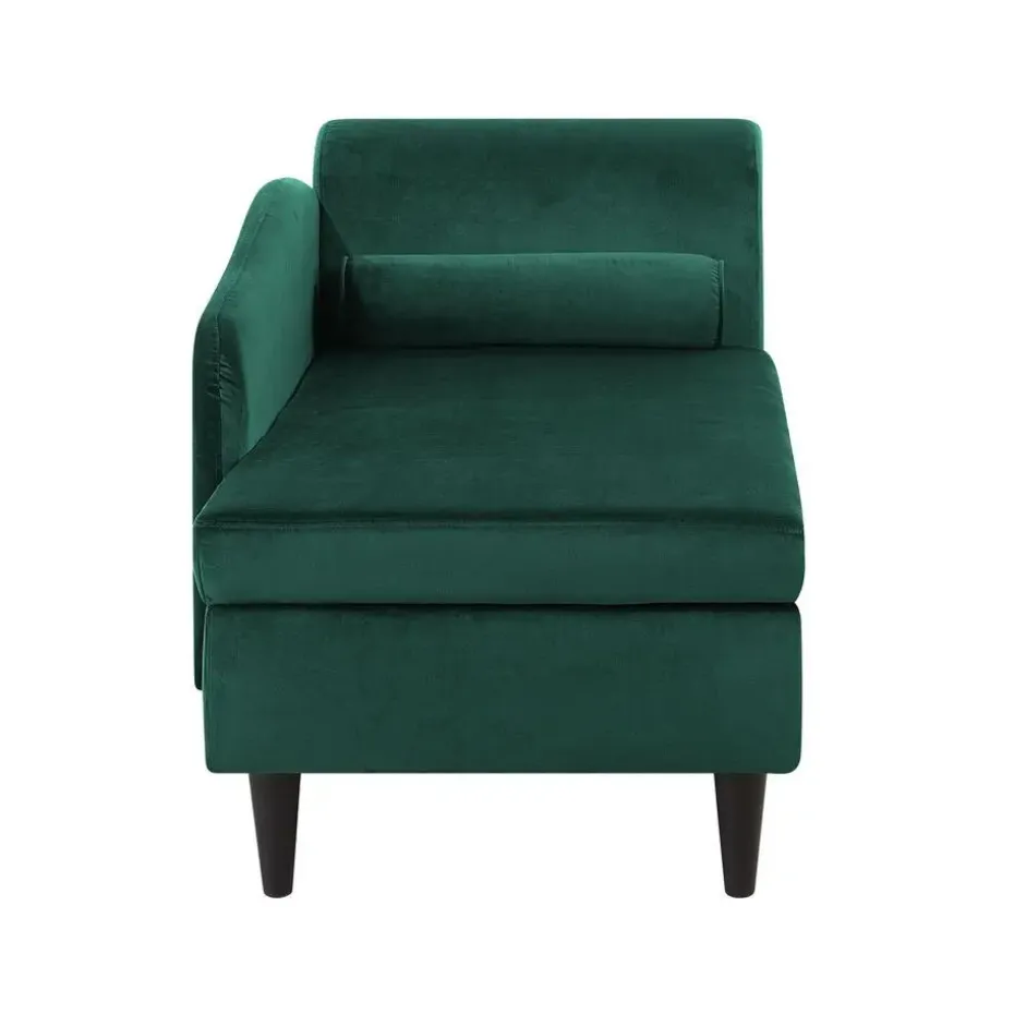 LUIRO - Chaise longue - Groen - Rechterzijde - Fluweel