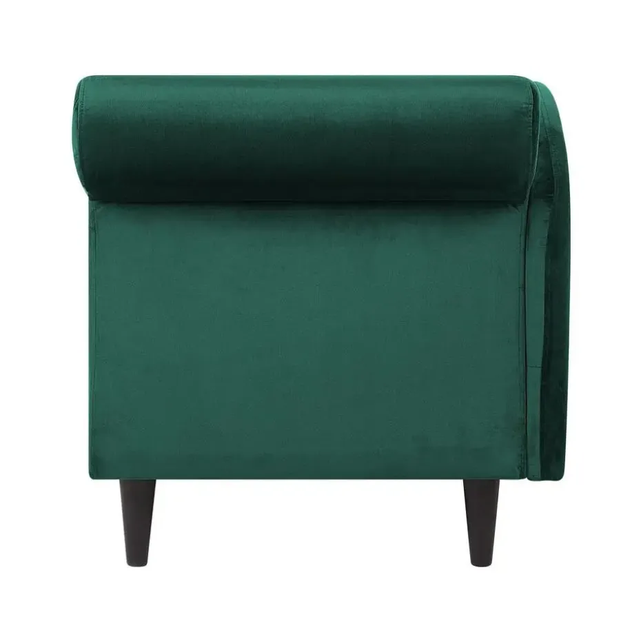 LUIRO - Chaise longue - Groen - Rechterzijde - Fluweel