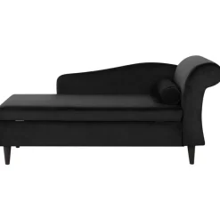 LUIRO - Chaise longue - Zwart - Rechterzijde - Fluweel