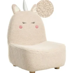 LULEA - Kinderstoel - Lichtbeige - Bouclé