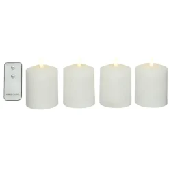 Lumineo LED kaarsen set - 4x stuks - wit - kerkkaarsen