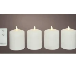 Lumineo LED kaarsen set - 4x stuks - wit - kerkkaarsen